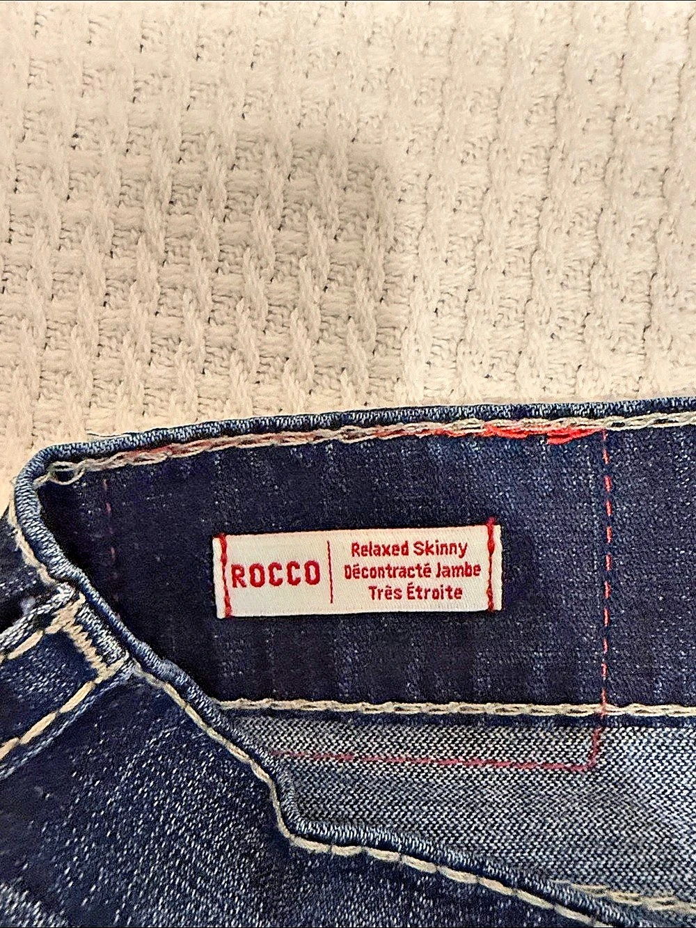 True Religion Rocco Men’s Relaxed Skinny Jeans Blue Waist 40